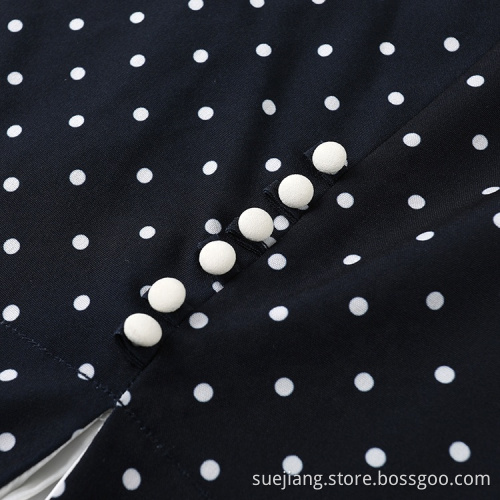 dot satin ladies formal office elegant dresses